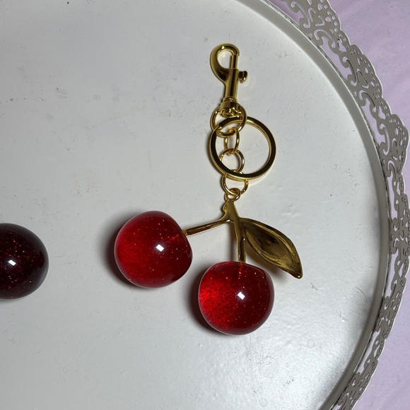 Elegant Cherry Dangle Earrings - Picture 2 of 7